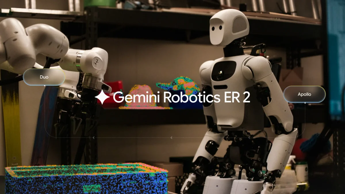Two robots: Duo and Apollo