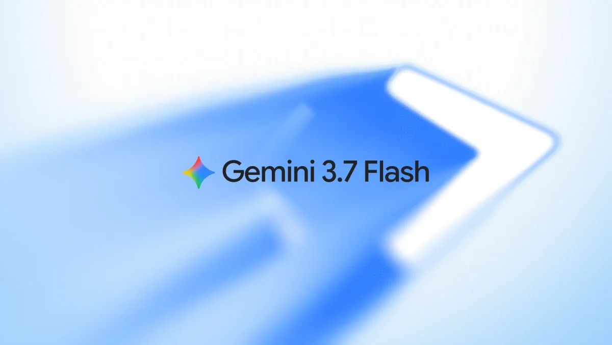 Spark icon next to the text "Gemini 3.7 Flash", all on a light blue backgorund