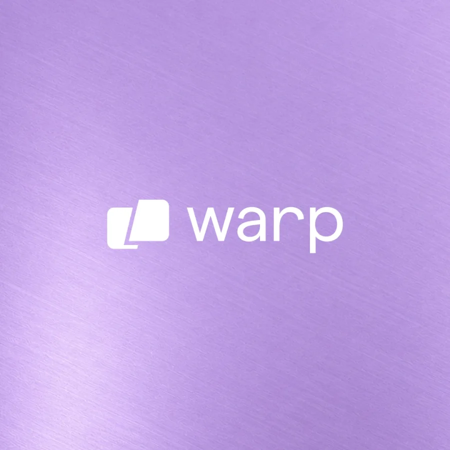 Warp customer story 1x1 hero art card