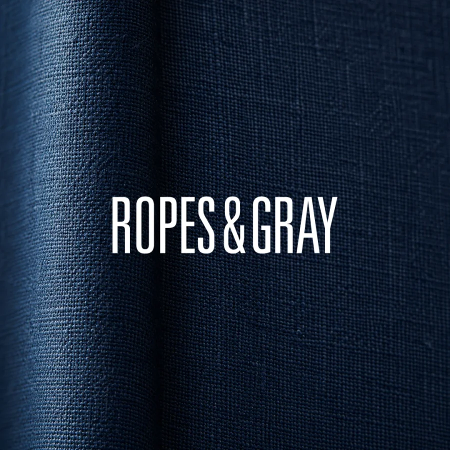 White Ropes & Gray wordmark centered on dark navy linen bookcloth with a softly rounded binding fold.
